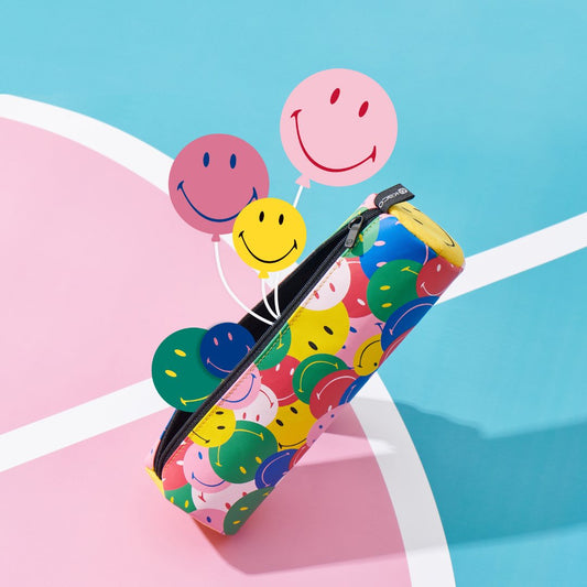 Kaco Cylinder Pen Case(with Smiley World) - SCOOBOO - Pencil Cases & Pouches